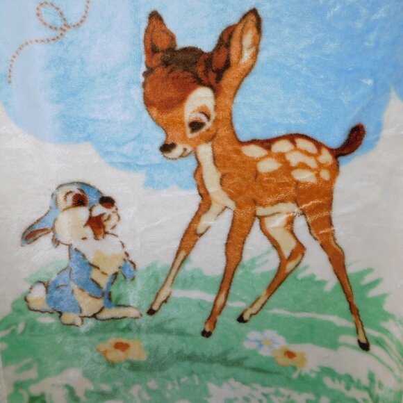 VTG Disney Baby Bambi Deer Thumper Toddler Crib Fleece Plush Blanket 31" x 42" - Picture 2 of 8